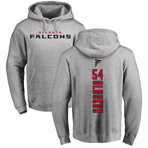 Atlanta Falcons Men Ash Foye Oluokun Backer NFL Football 54 Pullover Hoodie Sweatshirts